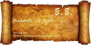 Budaházi Bod névjegykártya